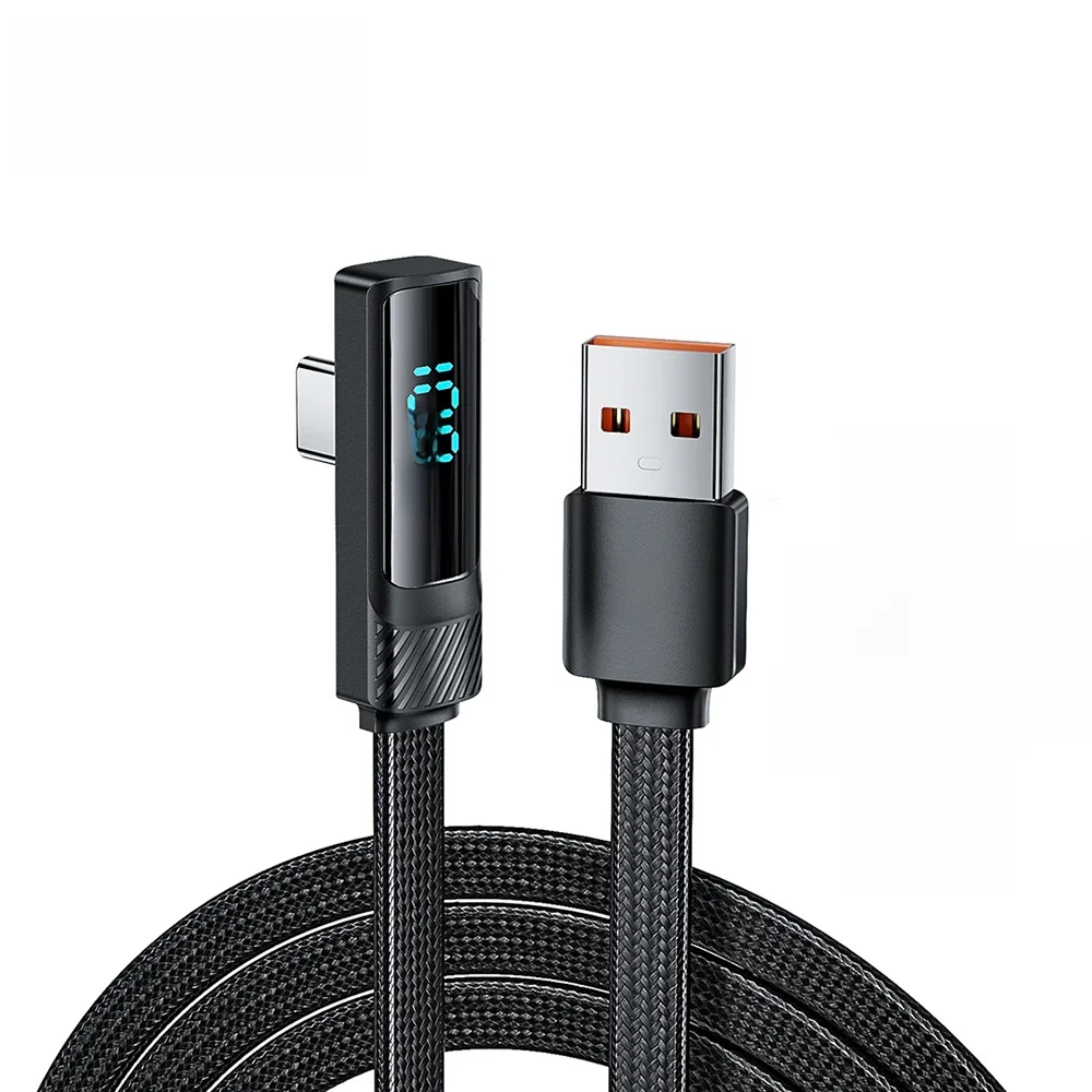 Toocki-USB C Cabo de Carregamento Rápido, Cabo de Dados, 90 Graus, 6A, Cotovelo, Tipo C, Huawei P40,