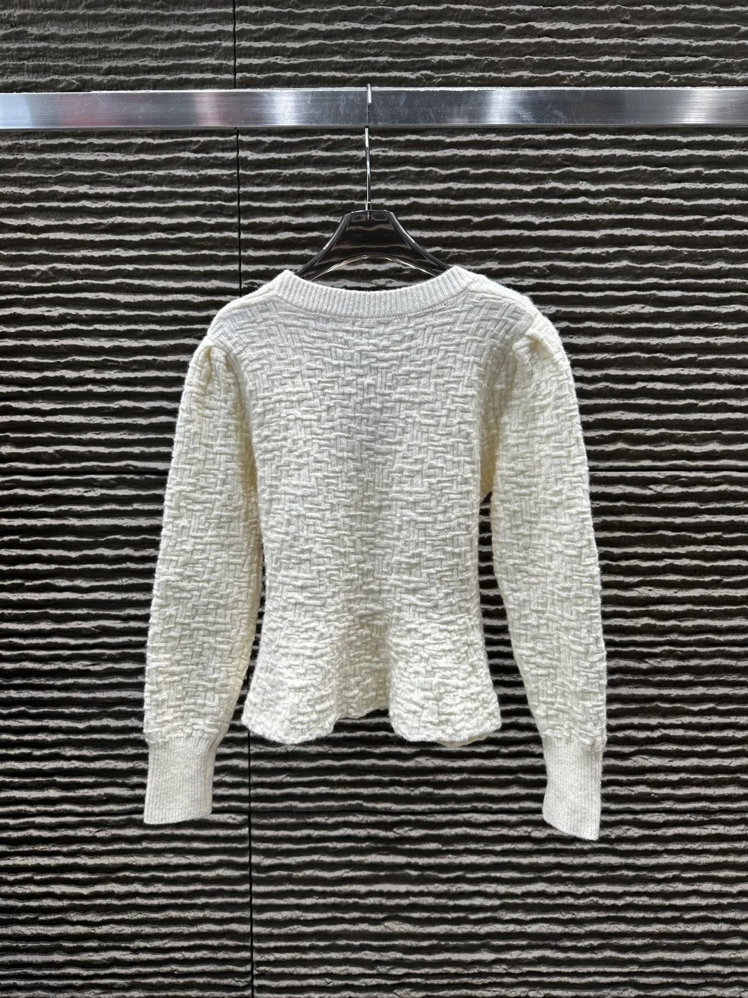 

Women's V-Neck Knit Cardigans - Decorative Button Textured Fabric Long Sleeve Casual Sweater Tops