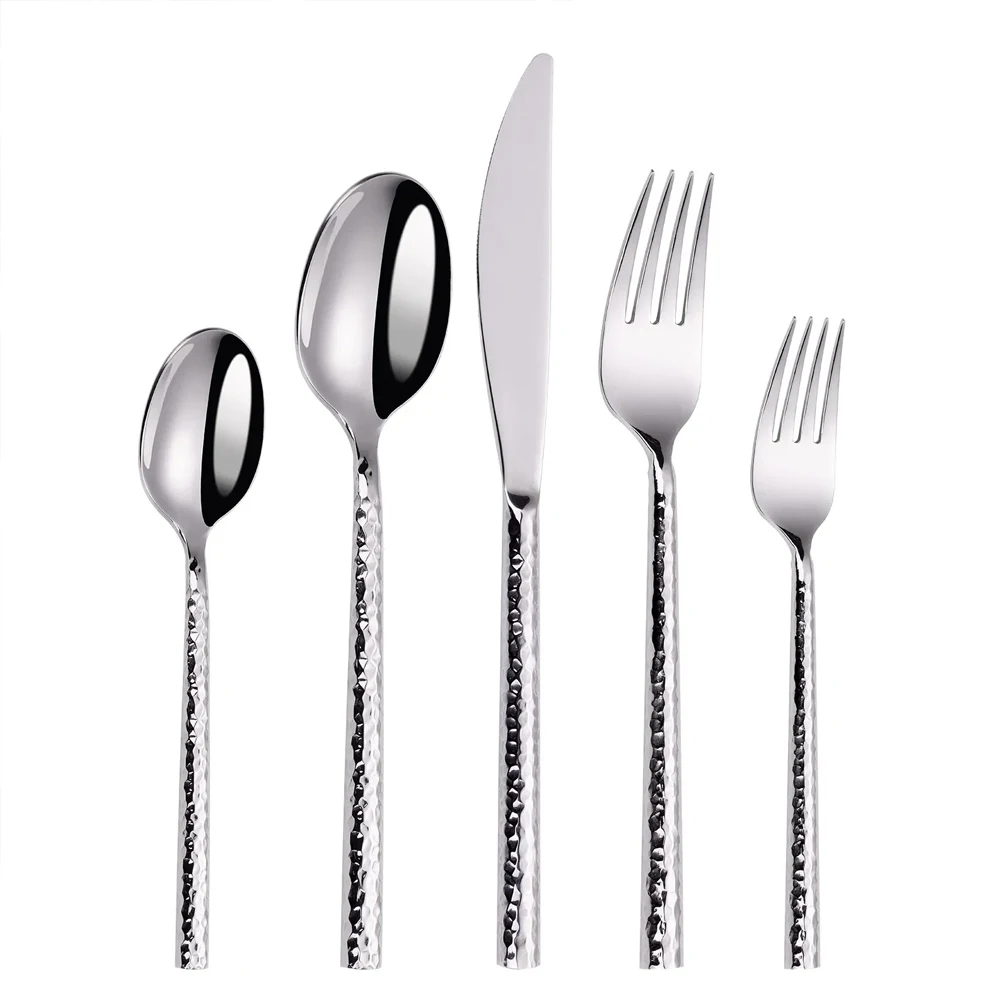 5pcs/Set Western Dinnerware Stainless Steel Cutlery Set Gold Spoon/Fork/Knife Kit Metal Coffee spoon with fork for Dinning room