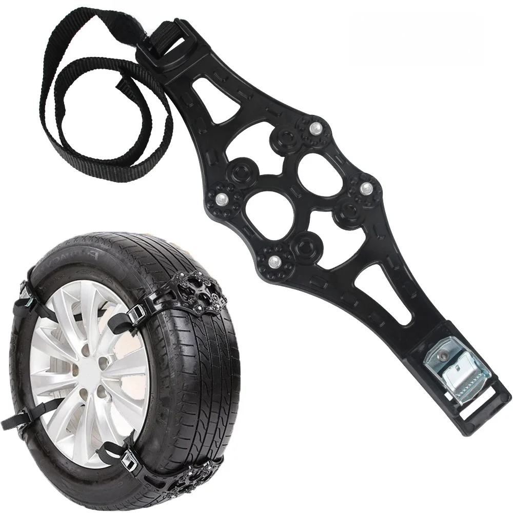 1 pièces/ensemble voiture anti-dérapant sécurité réglable pour neige boue glace Double boucle TPU chaînes hiver route sécurité pneu