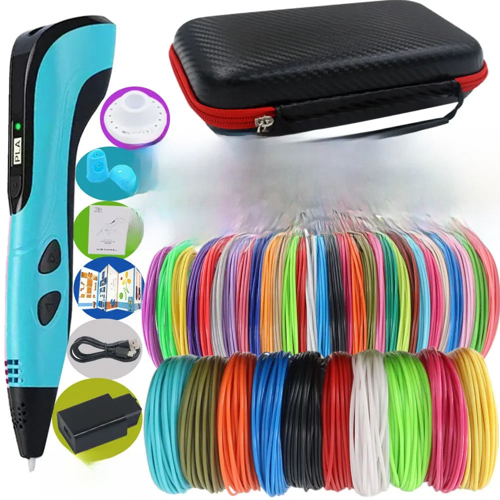 2026 neue 3D Druck Stift DIY Dreidimensionale Malerei Kinder Spielzeug Mit LCD Screen Power Adapter 200 M PLA Filament spielzeug Geschenk