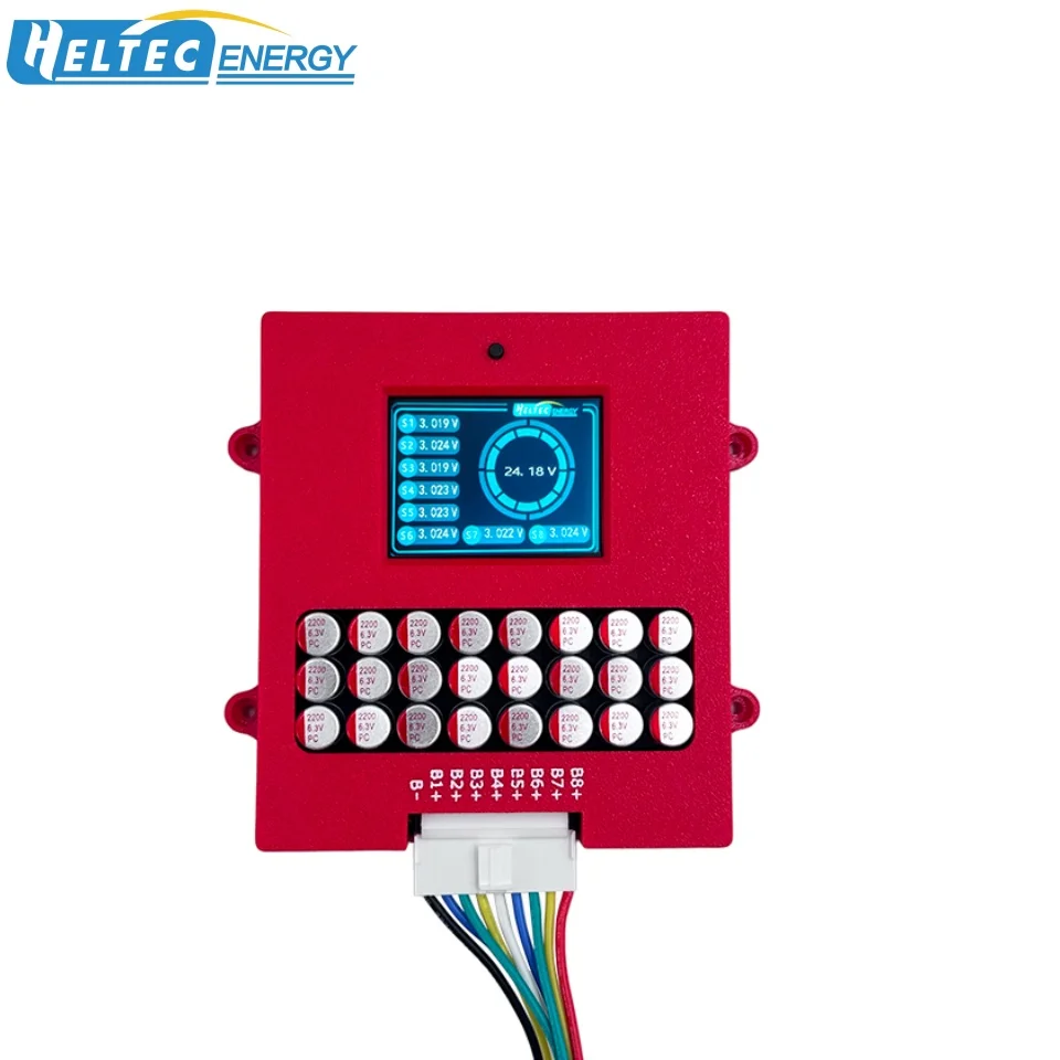 Heltecbms 24V Lipo/lifepo4  battery cell Balancer 8S Active balancer with voltage display TFT voltage tester 5A equalizer