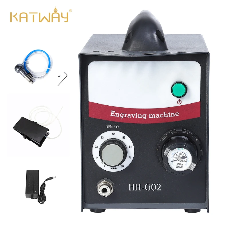 KATWAY Art Air Penumatic Impact Engraving Machine Metal Steel Jewelry Making Silver Hand Tool Stone Gold Foot Pedal HH-G02