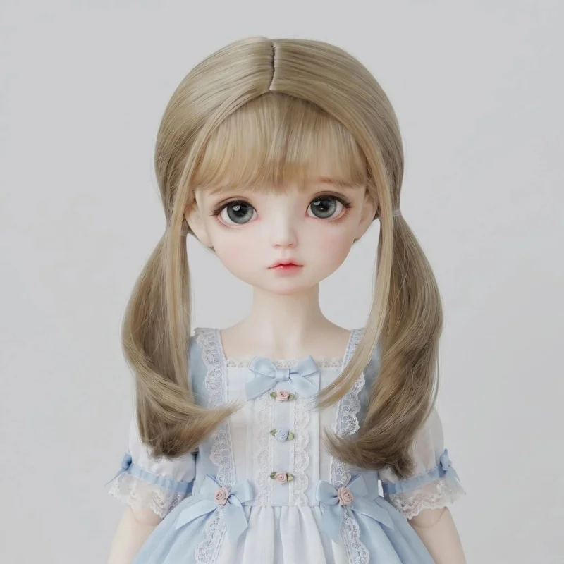 

Low Double Ponytail Synthetic Mohiar BJD Wigs Suit For Doll Circumference 23-25cm Blythe QBaby Doll Accessories 9-10 Inch Wig