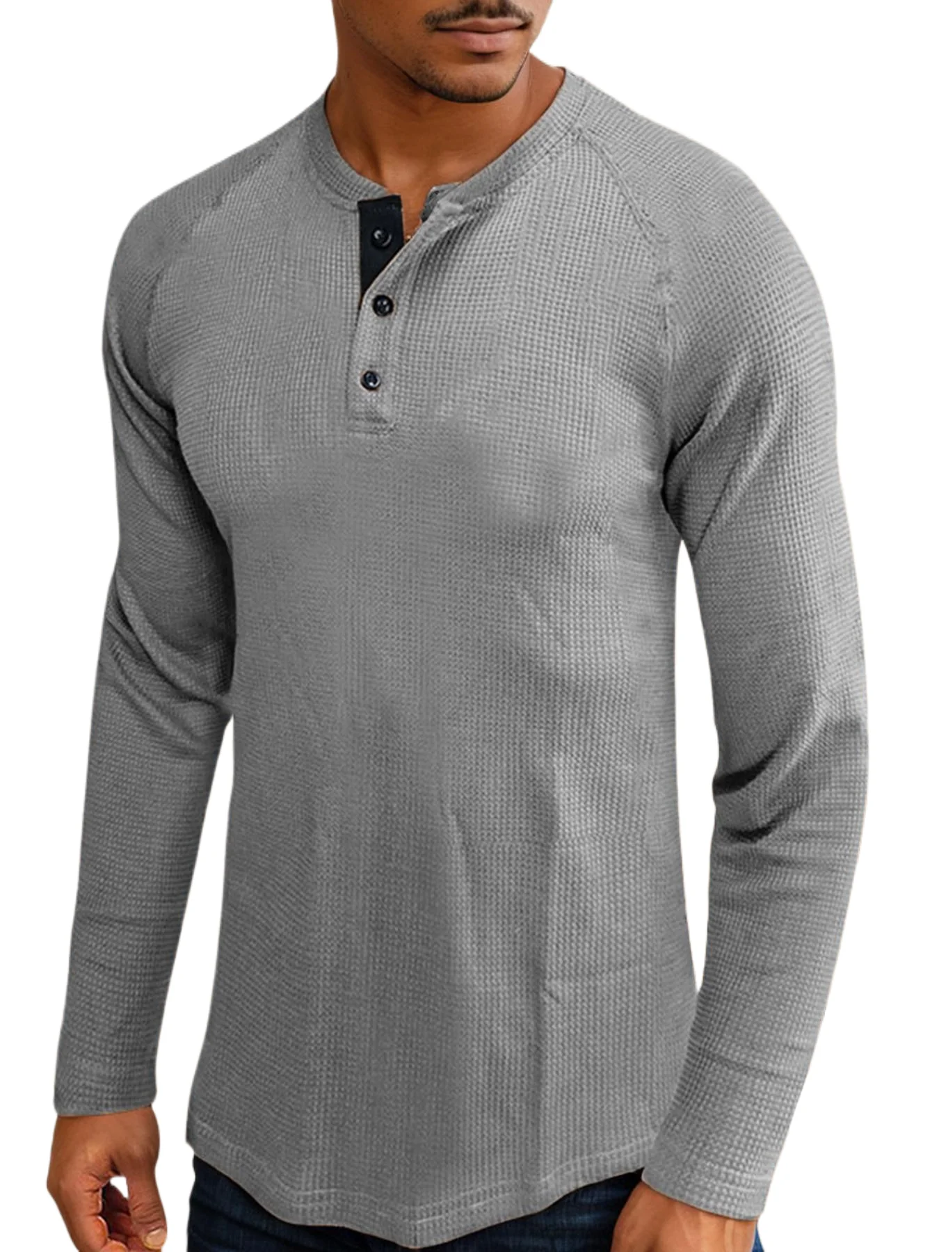 Men's Casual Raglan Long Sleeve Knit Sweater, Comfortable and Breathable, Stylish and Versatile, Perfect for Everyday Wear