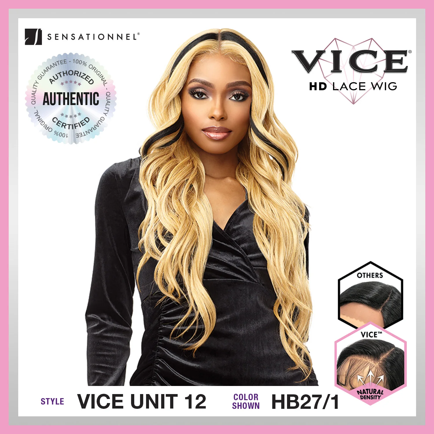 Sensationnel Vice HD Lace Front Wig Unit 12 - Long, Natural Hairline, Soft & Smooth Texture, Effortless Style