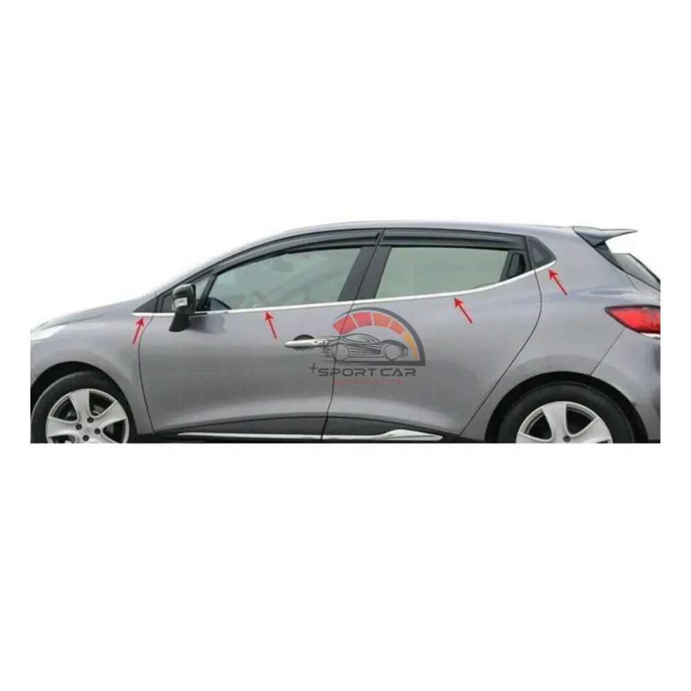 Chrome window frame for Renault Clio 4 8 PCs. 2012 and up. Stainless steel. A + quality. Car accessory. Modified