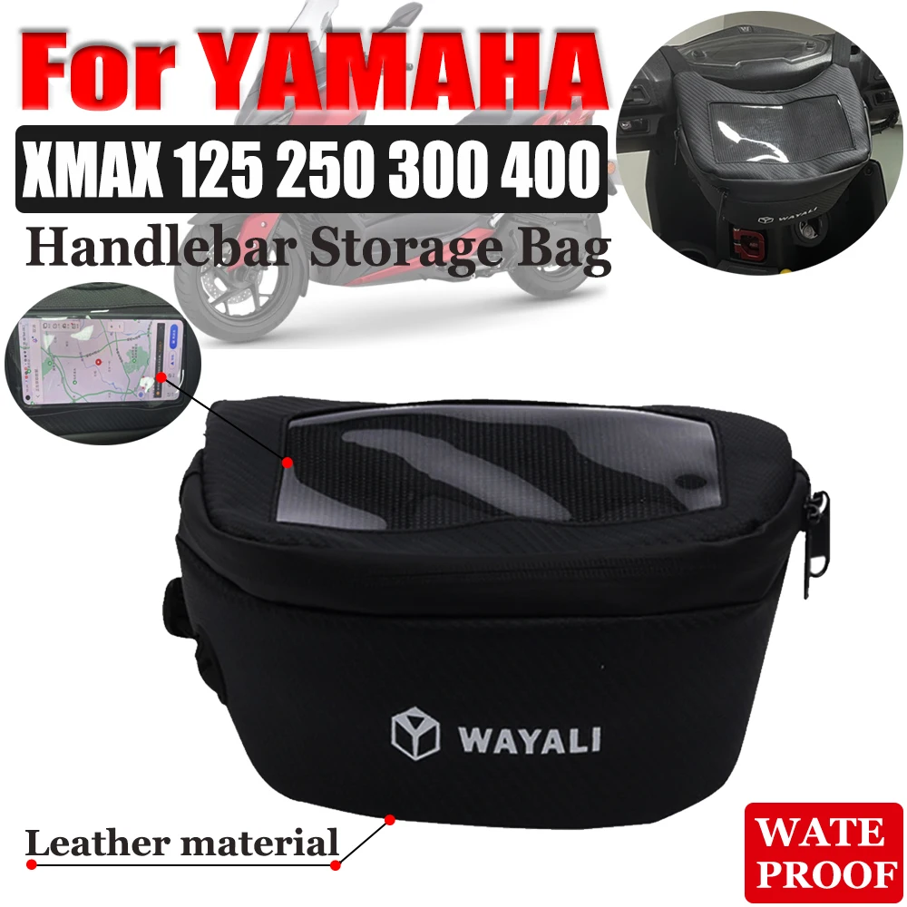 

Motorcycle Front Tool Bags Storage Leather Travel Pouch Storage Touch Screen Waist Bag For Yamaha XMAX300 XMAX 300 250 125 400