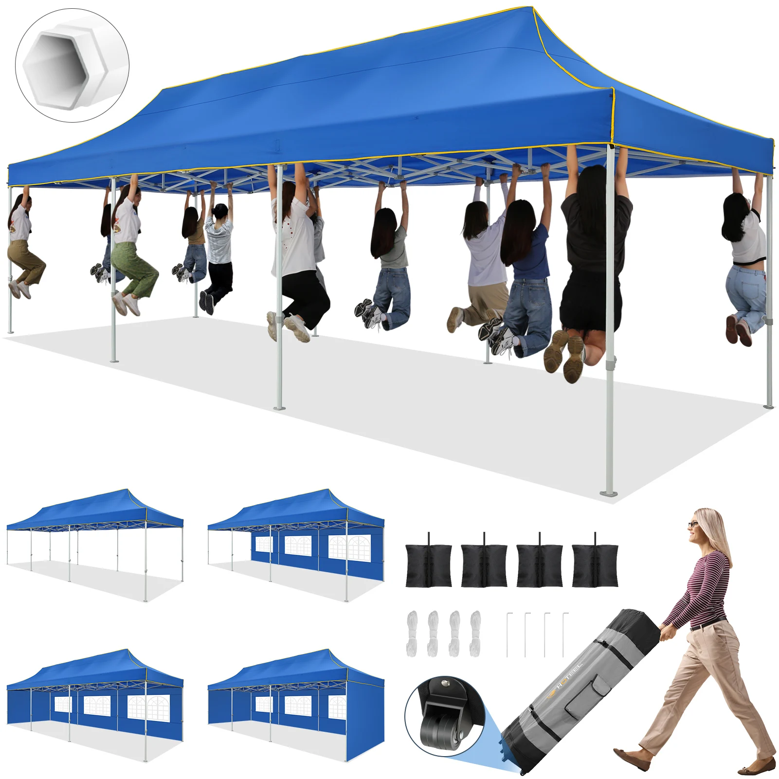 

10x30ft Pop Up Canopy Tent Gazebo Party Heavy Duty Marquee Awning Without Sidewall Outdoor Commercial Event Instant Tent Gazebo