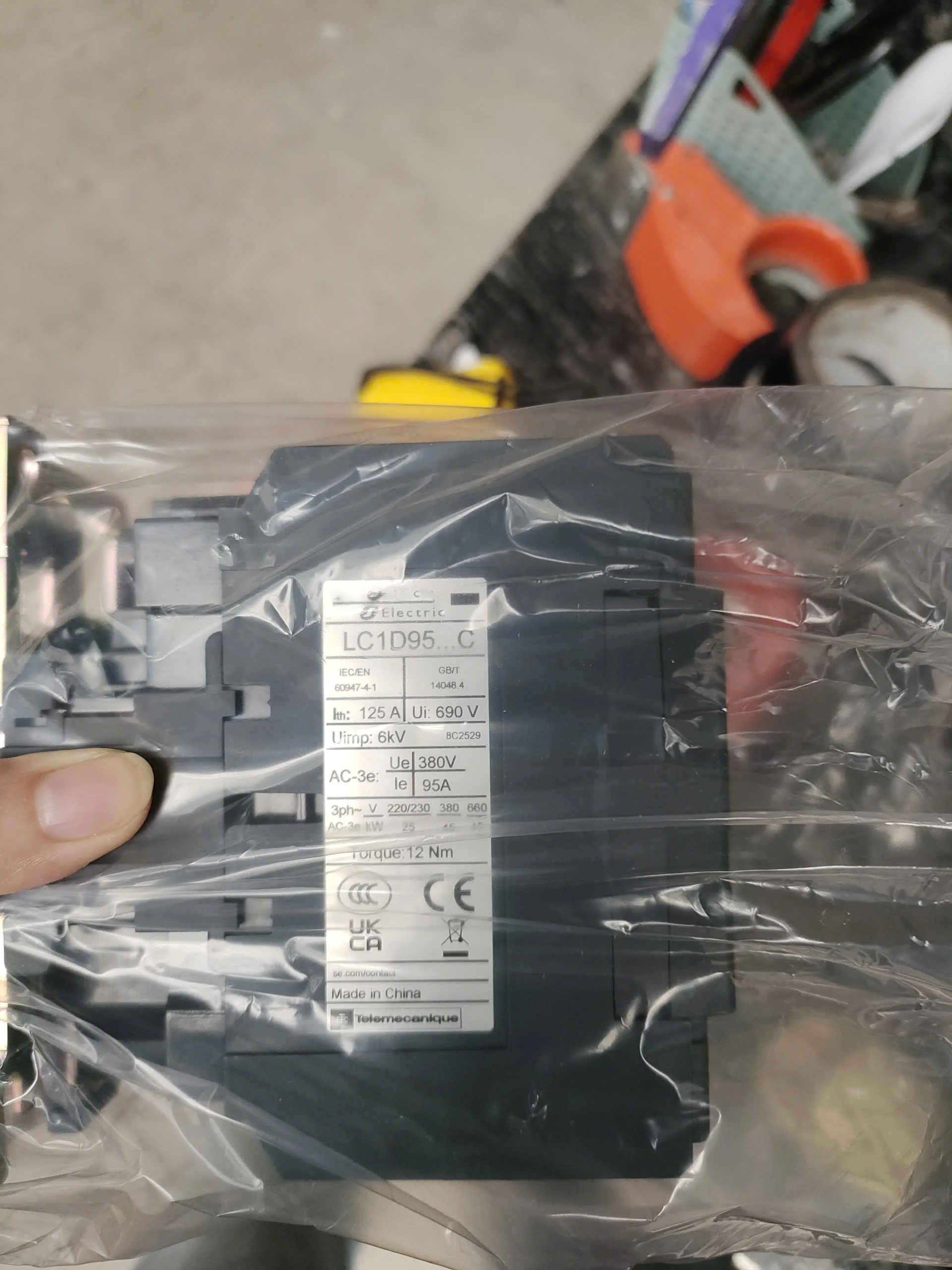 LC1D95Q7C Contactor 95A 220V AC Coil 3 Pole Motor Starter for Industrial Control