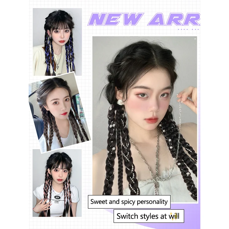 TALANG Synthetic Boxing Braids pearl braids  Summer HairPicecs Clip-On Hair Extensions for Women Braided Hairstyles Natural Hair