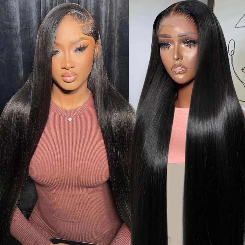 250% Straight Pre Cut Glueless Wig Human Hair Transparent  display picture 1