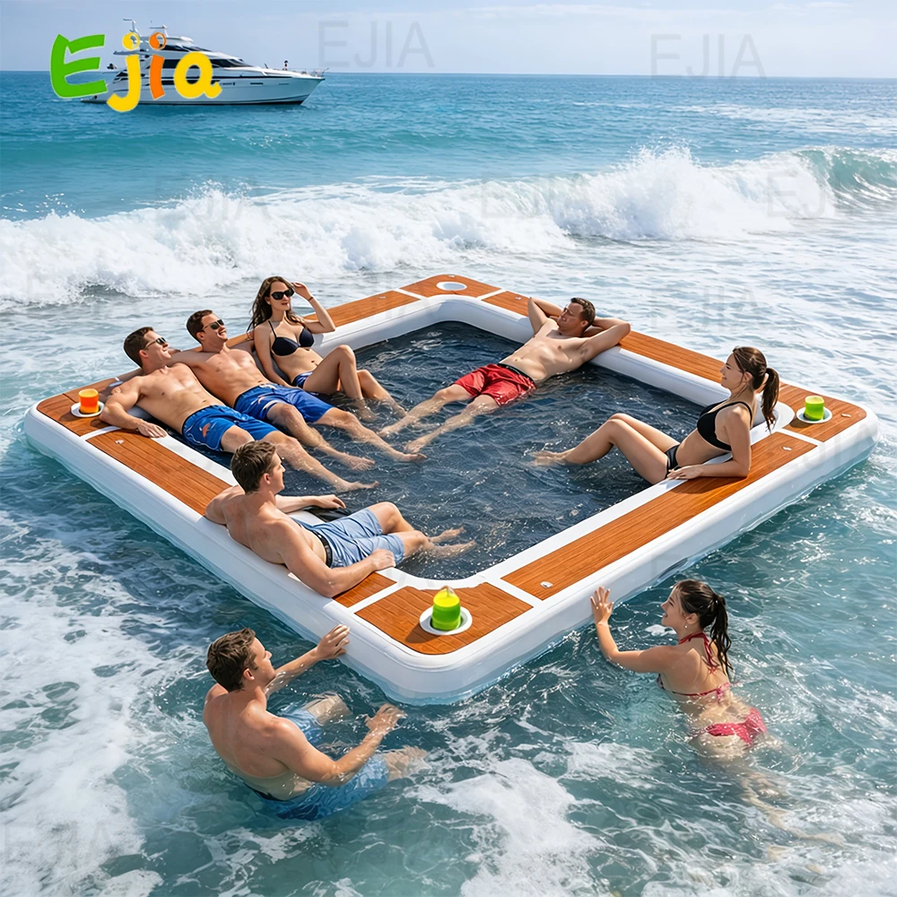 

Надувной плавучий док-платформа 10/8 футов, надувной водный гамак, плавучая платформа-поплавок для плавания, плавательный круг для бассейна и озера
