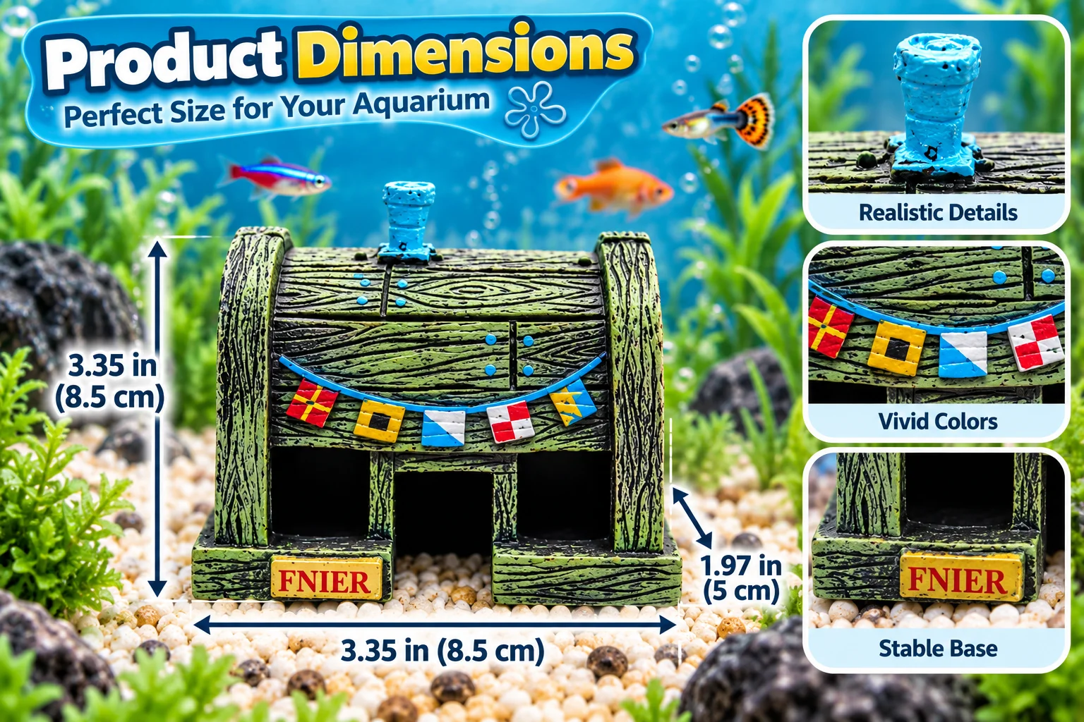 Ananas-Haus Aquarium-Dekoration Fischbecken-Ornament Harz-Versteckhöhle Fischschutzhaus Aquascape Landschaftsdekoration Desktop-Aquarium – Detail 4