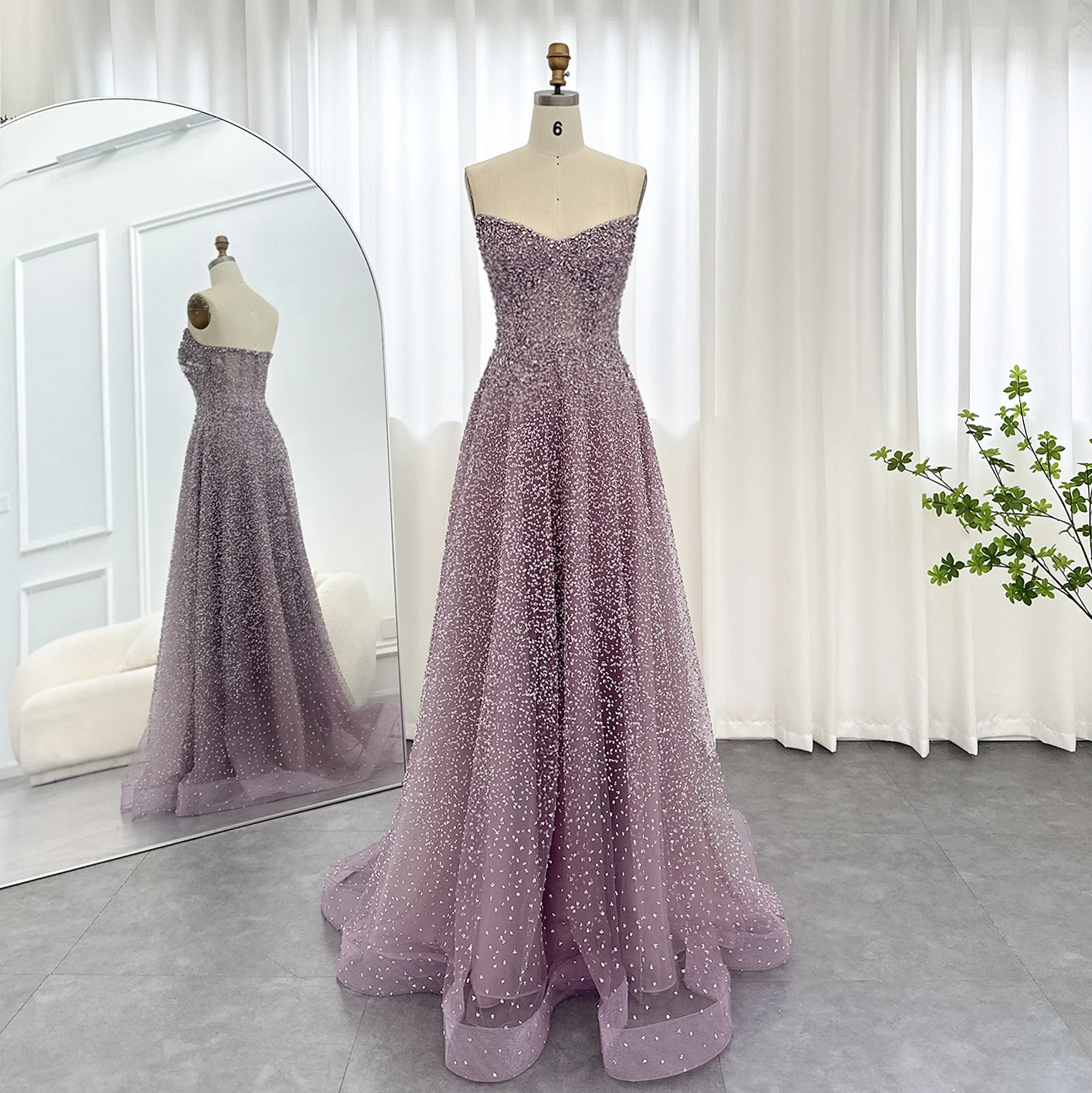 Sharon Said Bling Blaues Kristall-Luxus-Abendkleid in Übergröße für Hochzeitsfeier, Formelle Kleider SS699 Maßanfertigung – Detail 13