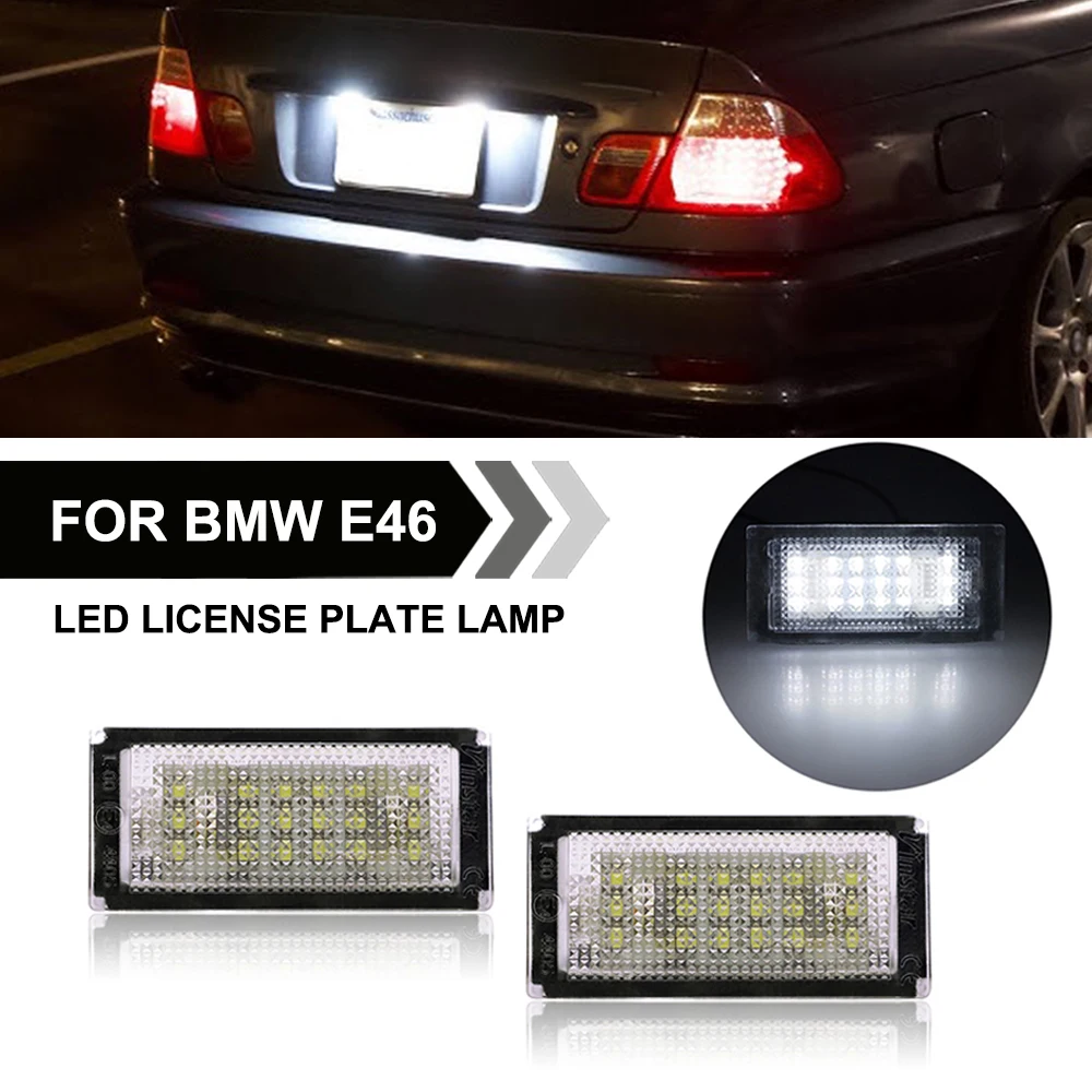 

2PCS For BMW E46 2D M3 1998-2006 4D 5D 1998-2005 2PCS Car Number License Plate Light Lamps OEM#:51138236269,51137031085