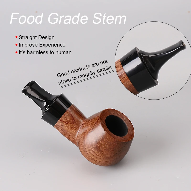 Rosewood tobacco pipe, cavity pipe, 3mm pipe channel, portable pipe, short cigarette holder design, Hold it on your lower lip