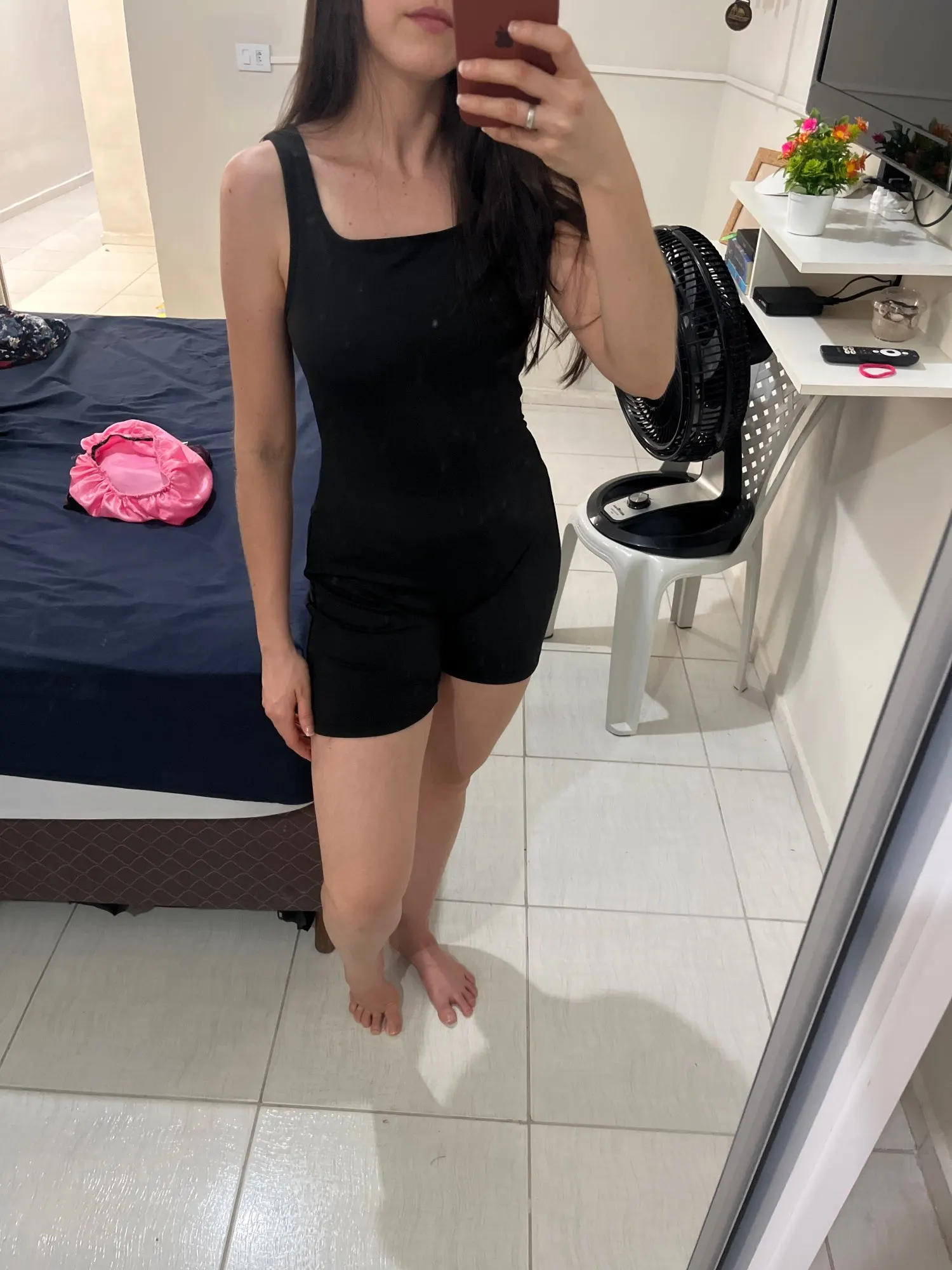 Jessica usando o Macac&atilde;o Open