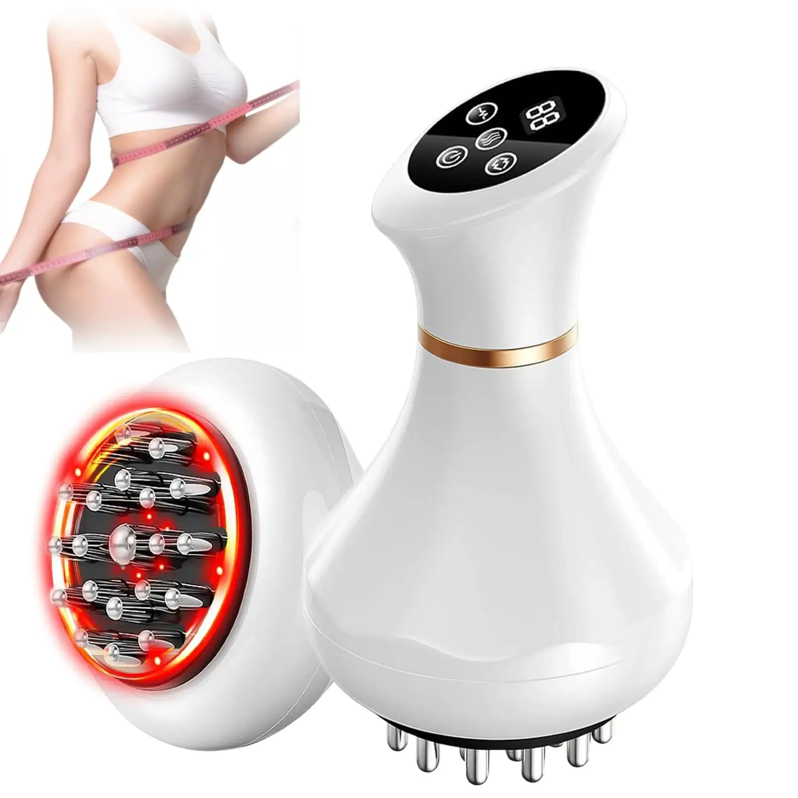 

Lymphatic Drainage Massager Anti Cellulite Body Sculpting Machine for Stretch Marks Hot Compress Heating Vibration Pulse LED Light Therapy Belly Fat Burner Weight Loss Skin Tightening Slimming Device Electric Massager Pain Relief Legs Arms Back