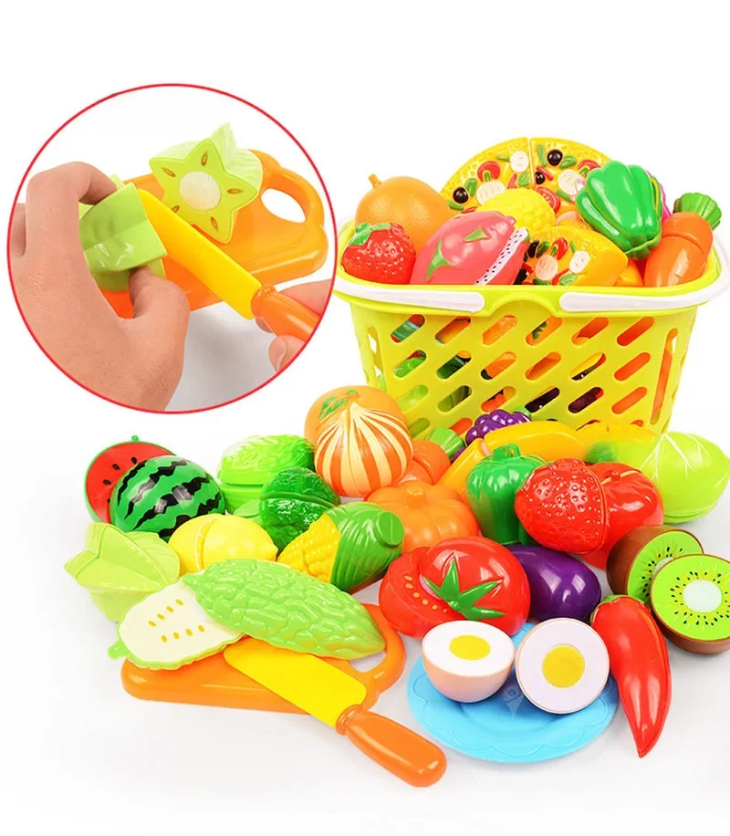 Conjunto de frutas e legumes para cortar crianças, Crianças fingir brincar, Simulação Brinquedo de