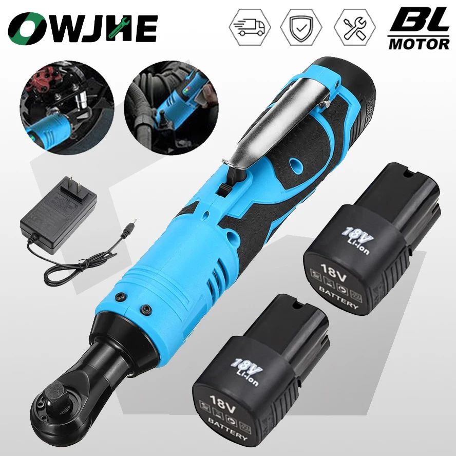 OWJHE 18V Impact français sans fil Rechargeable électrique français 3/8 pouces clés à cliquet à Angle droit outil électrique de pilote d'impact