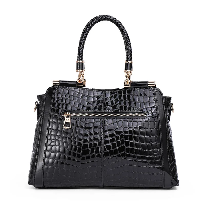 Crocodile pattern handbag for women 2023 new fashionable and high-end leather handbag for women with large capacity