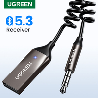 UGREEN Bluetooth Receiver 5.3 Adapter Hands-Free Car Kits AUX Audio 3.5mm Jack Music Wireless Receiver for Car BT Transmitter