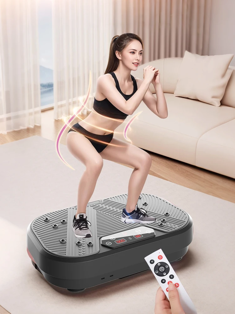 Vibrationsplatte Trainingsgerät Ganzkörper-Fitnessgerät 120 Stufen Einstellbare Geschwindigkeit & 10 Modi, 250kg Max. Belastung, Muskelaufbau und Durchblutungsförderung für Heim- und Büro-Workout
