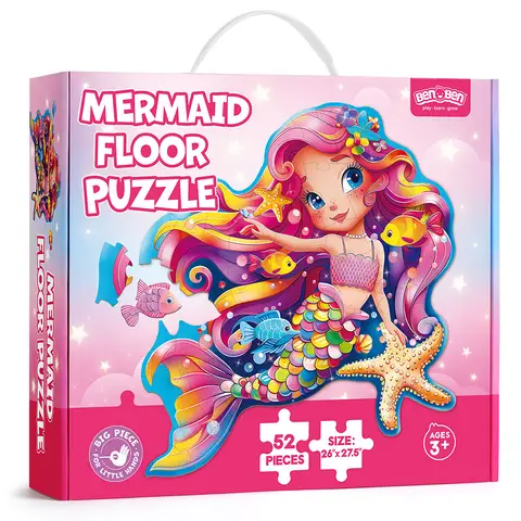 Floor Puzzles For Kids, 52 Piece Magical Mermaid Puzzles For Kids Ages 3-6, Large Jigsaw Puzzles For Toddlers, Education Preschool Tools For Boys Girls 3 4 5+ Years Old, Intelligence Challenging Educational Gift Christmas Xmas Birthday Thanksgiving Gift