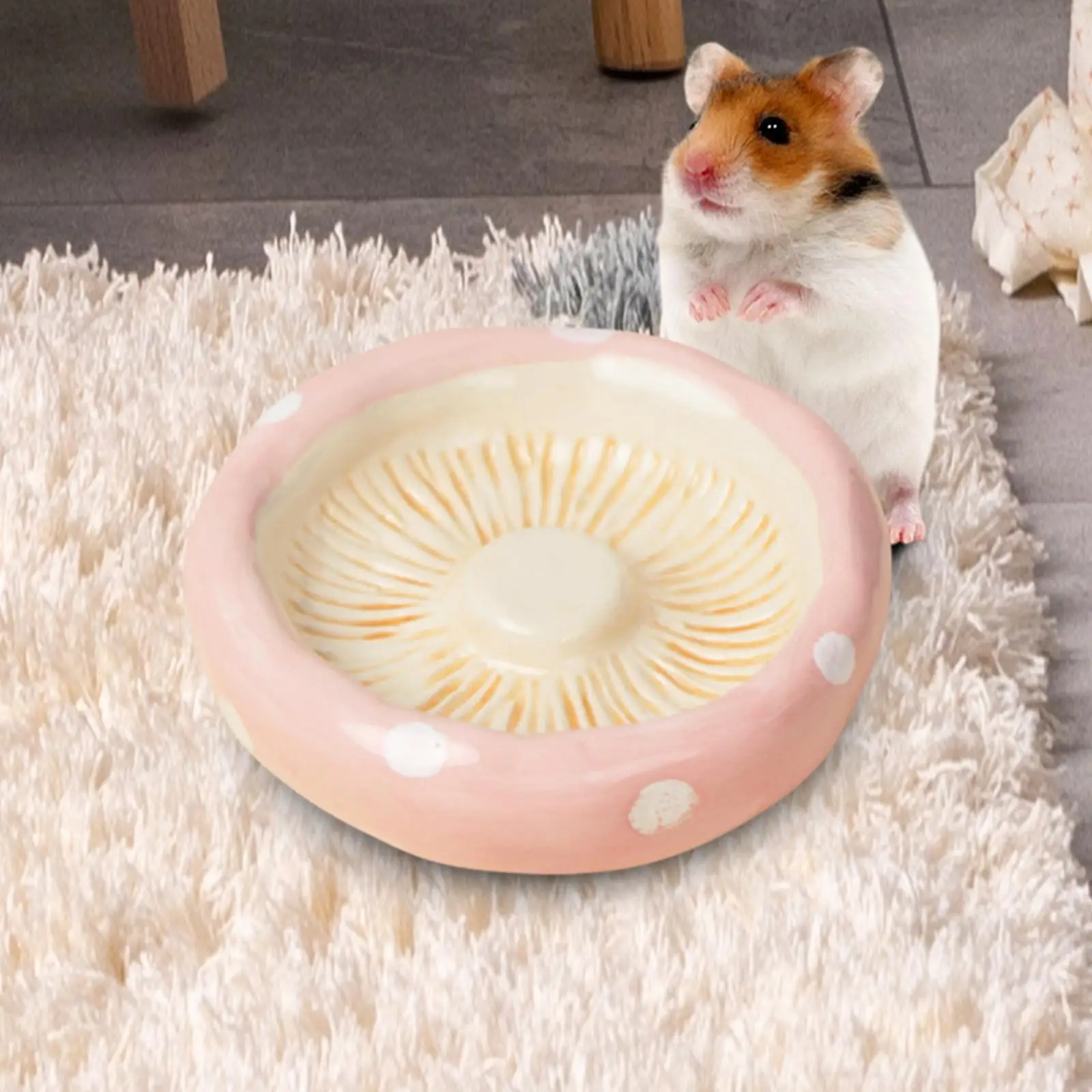 

Ceramic Food Water Bowl Anti-tip Feeding Dish Durable Pet Drink Bowl for Hamster Chinchilla Ferret Small Pet Feeding Supplies
