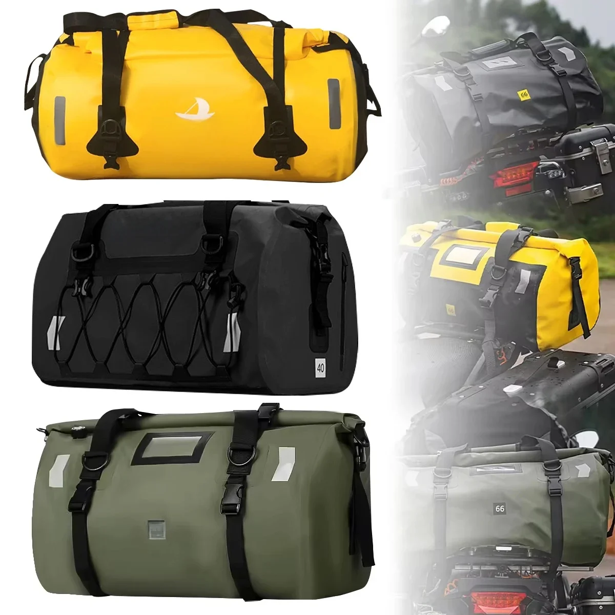 AliExpress YQIUS Motorcycle Bag Waterproof MTB Bike Trunk Bag Rear Travel Luggage Carrier Portable Saddle Seat Cycling Acessoriy 40L/66L/80L/90L