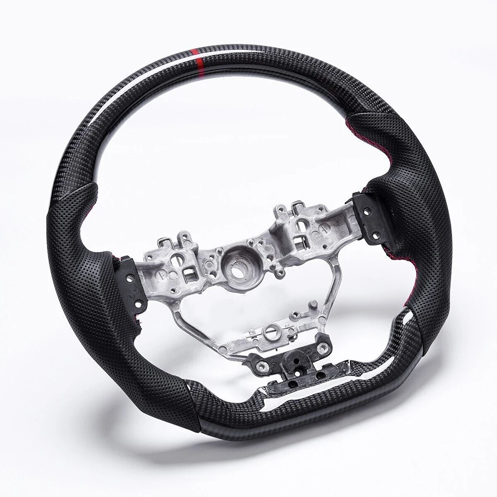 Carbon Fiber Steering Wheel For Lexus CT200h IS250 IS350 RC F, Sport Perforated Leather Red Stitch Modified Steering Wheel