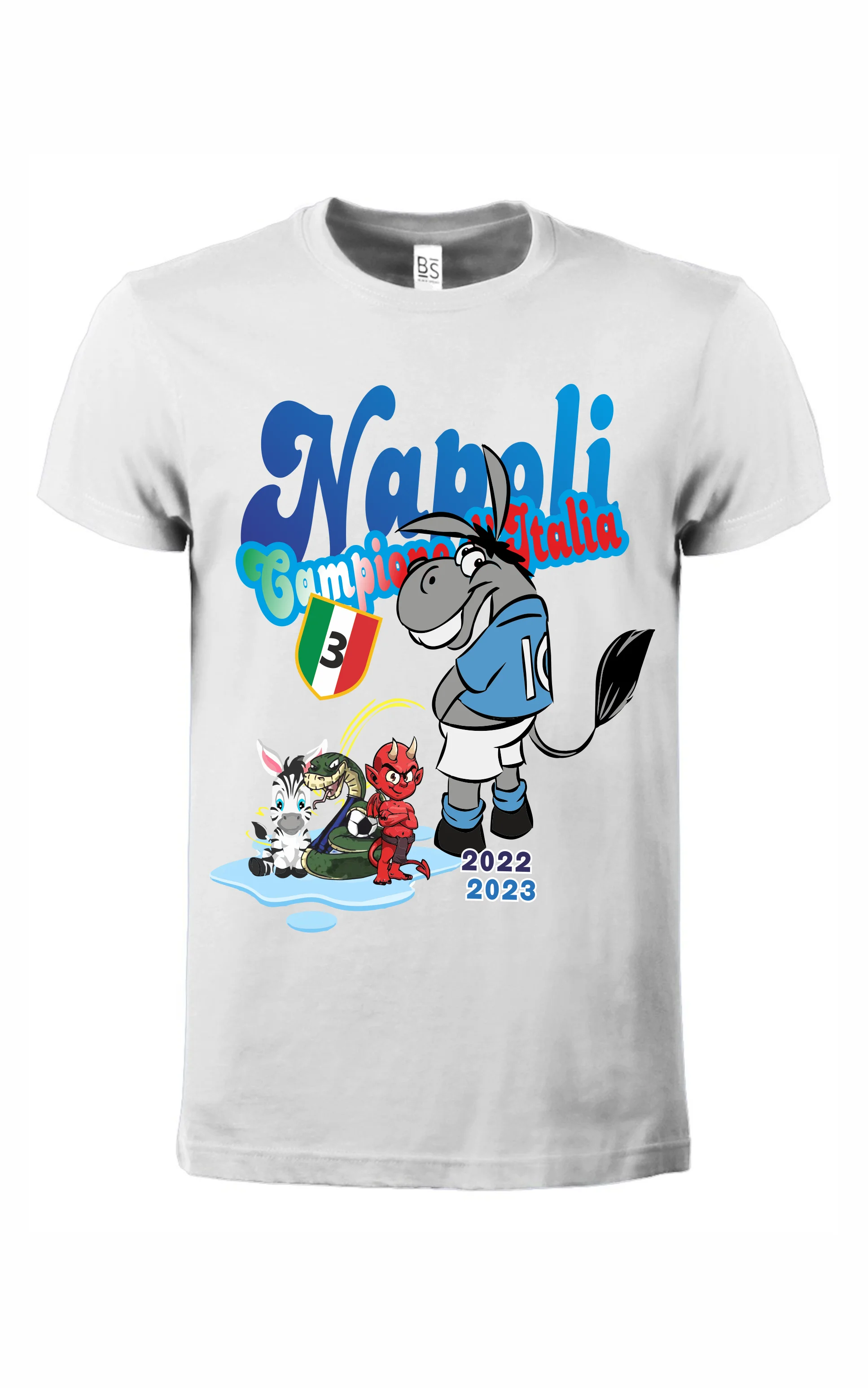 Maglietta bianca unisex  Napoli campione d'Italia 2023