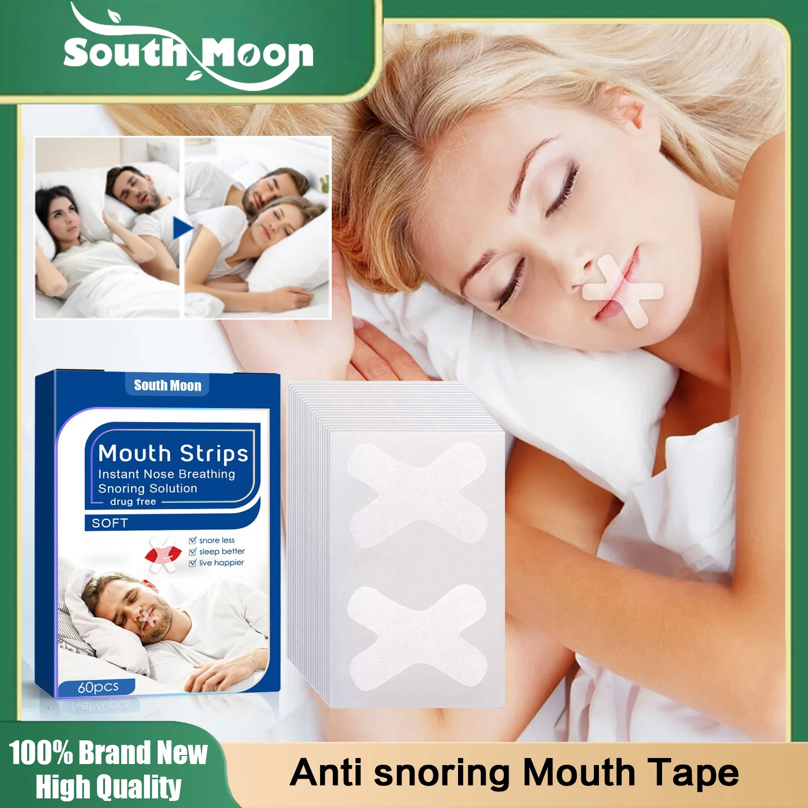 

Anti Snoring Mouth Tape Promote Nose Breathing Closed Mouth Correction Improve Nighttime Sleeping Snoring Prevention Lip Sticker