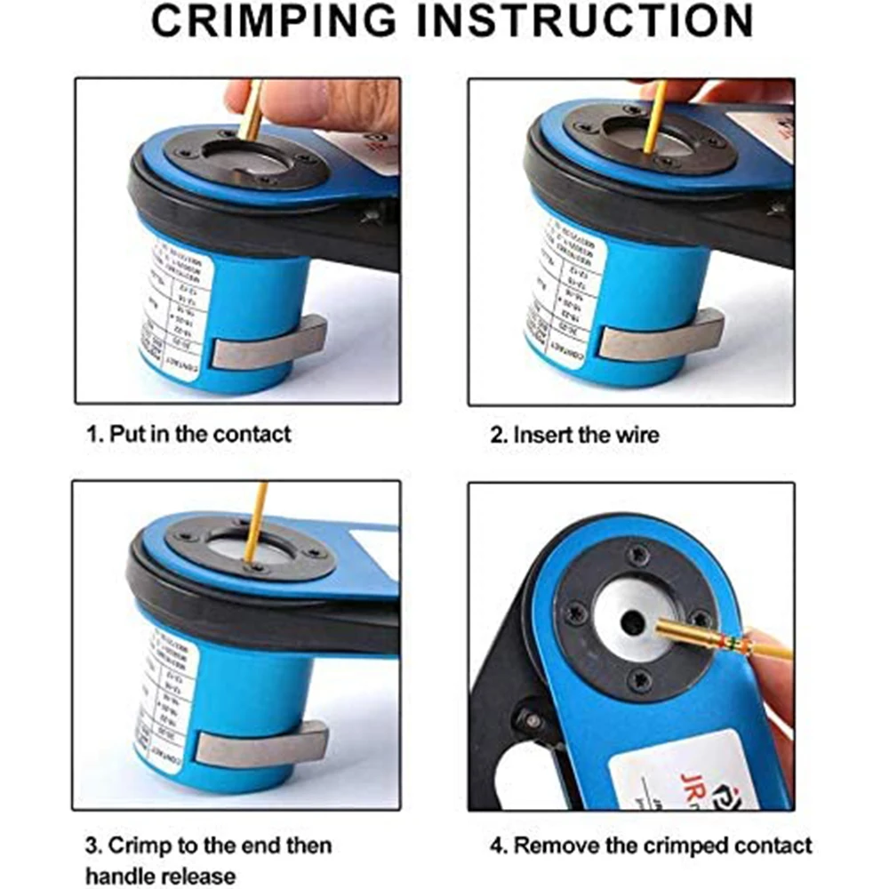 JRready Crimping Tool Kit for Solid Contacts 12 16 20 With Positioner for Electrical Connector and Wiring Systems Repair JST1162