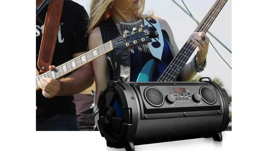 Party Box On-The-Go - A Portable karaoke party speaker with wireless microphone, 30W power output,Pro Sub woofer Sound