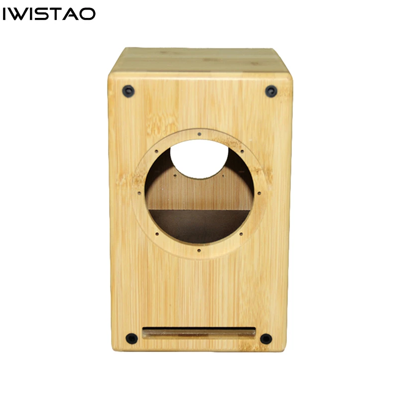 IWISTAO HIFI 3 Inch Full Range Empty Cabinet / Finished Speaker 1 Pair Solid Wood or Bamboo Labyrinth Structure  for Tube Amp