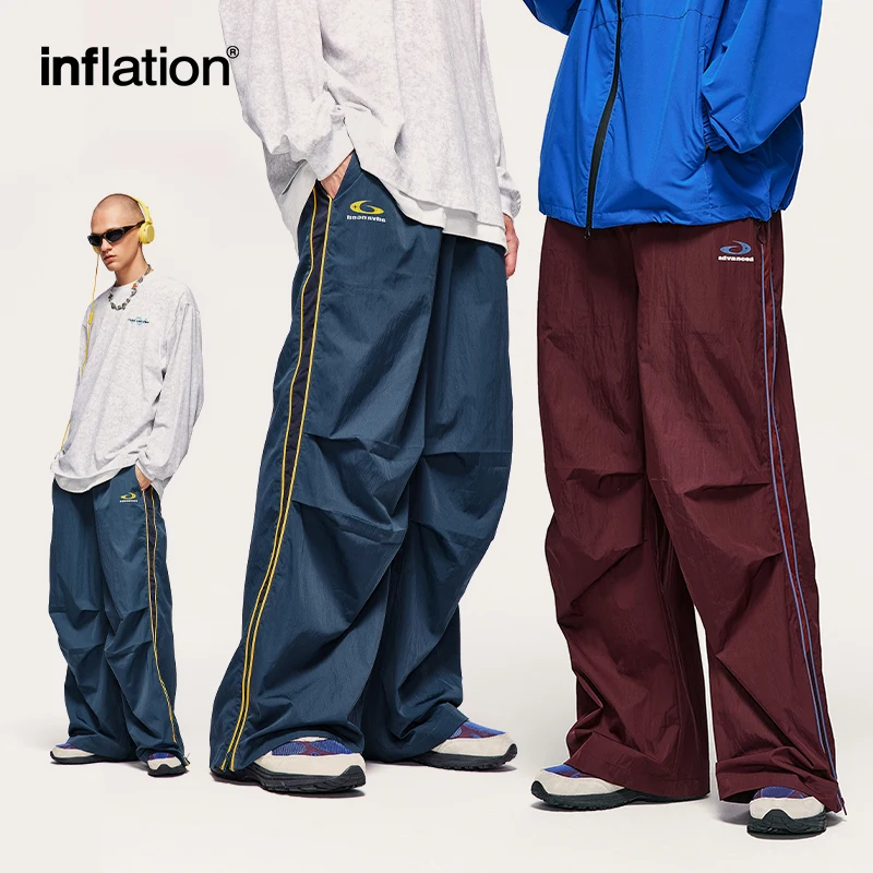 

INFLATION High Street Parachute Pants Men Streetwear Cargo Baggy Stacked Men's Pants & Trousers