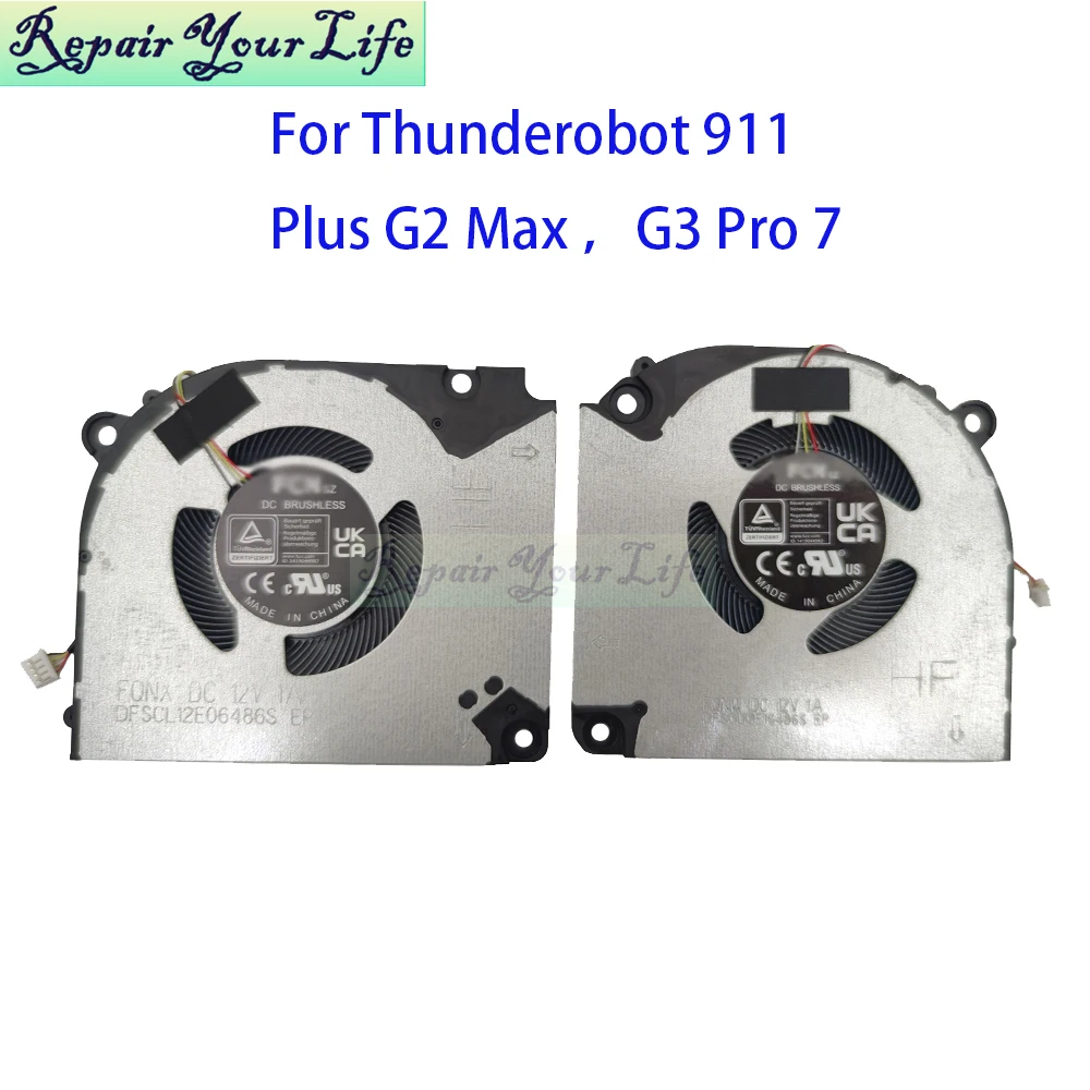 

CPU GPU Cooling Fan For Thunderobot 911 Plus G2 Max JT009Z00CRU 911 Plus G3 Pro 7 JT009S00BRU JT009R00BRU Notebook Cooler New