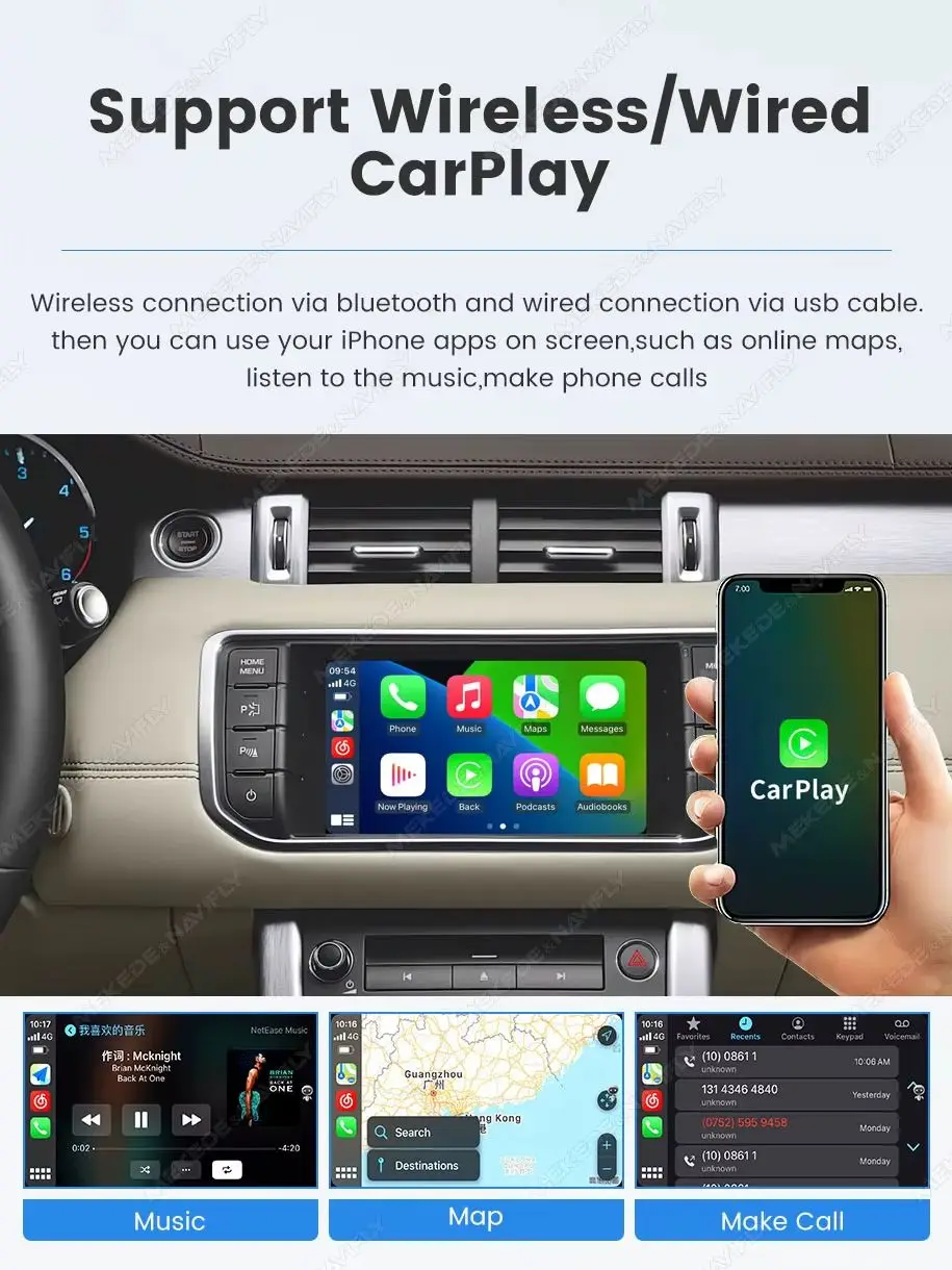 MEKEDE Kabelloses Carplay Android Auto Mirror Link EU-Lieferung für Land Rover Jaguar Range Rover Evoque OEM-System Decoder-Box Linux OS HDMI IN WiFi BT 5.0 USB DSP GPS 360 °   Panorama AHD