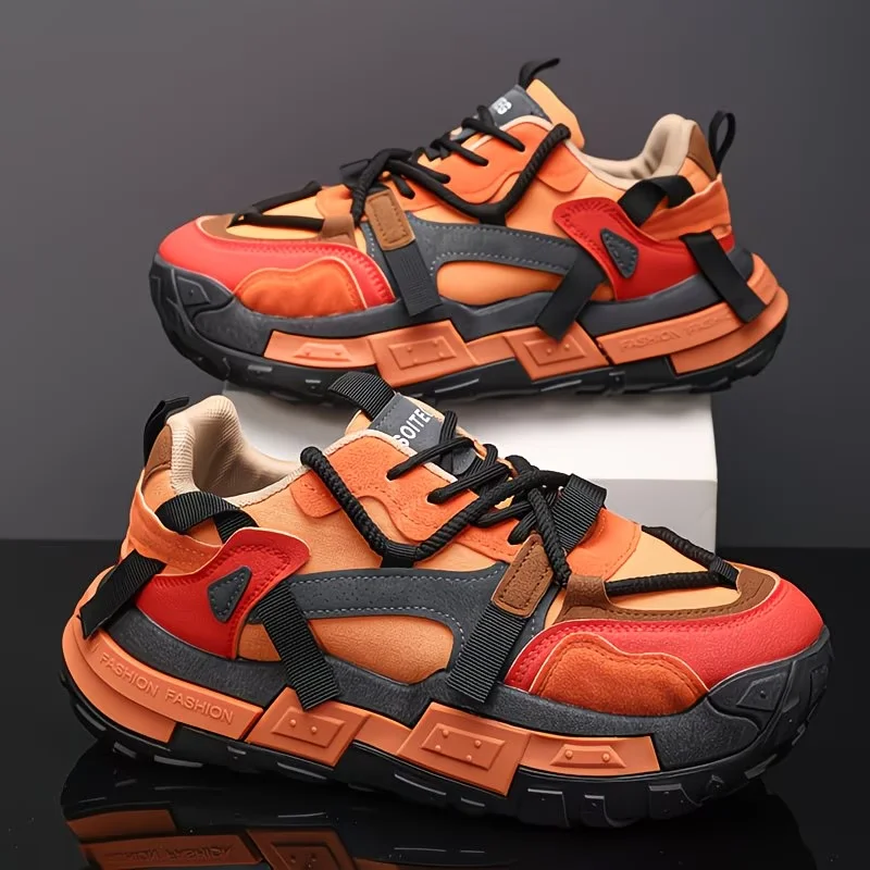 

Новые мужские массивные кроссовки 2026 года на толстой подошве, дышащие, из ткани, повседневные спортивные туфли, модная уличная обувь