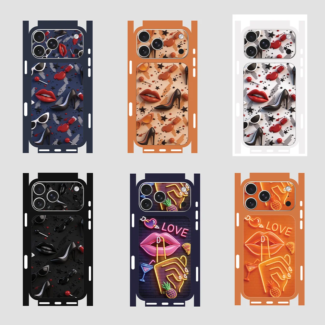 

3D Vinyl Phone Decals Full Wrap for iPhone 17 Pro Max – Raised Vibes IPM078 Collection | Precision Fit Skin