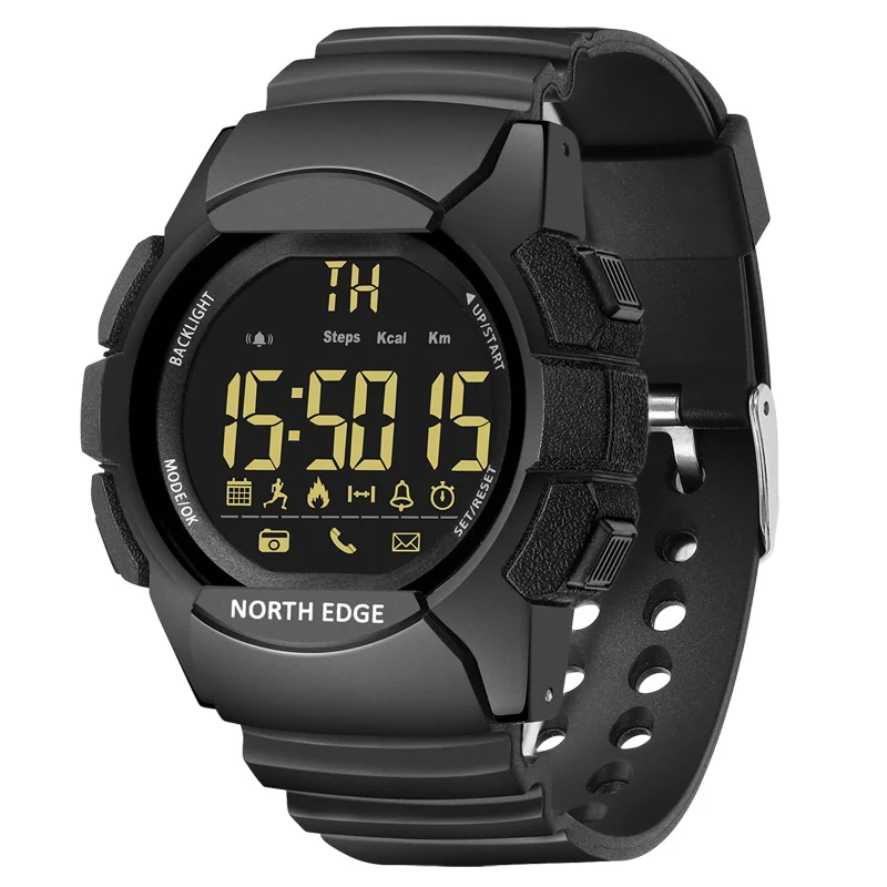 Men\'s Watch Military Water Resistant 100M NORTH EDGE Sport Watch Army Led Digital Wrist Stopwatches For Male For IOS Android