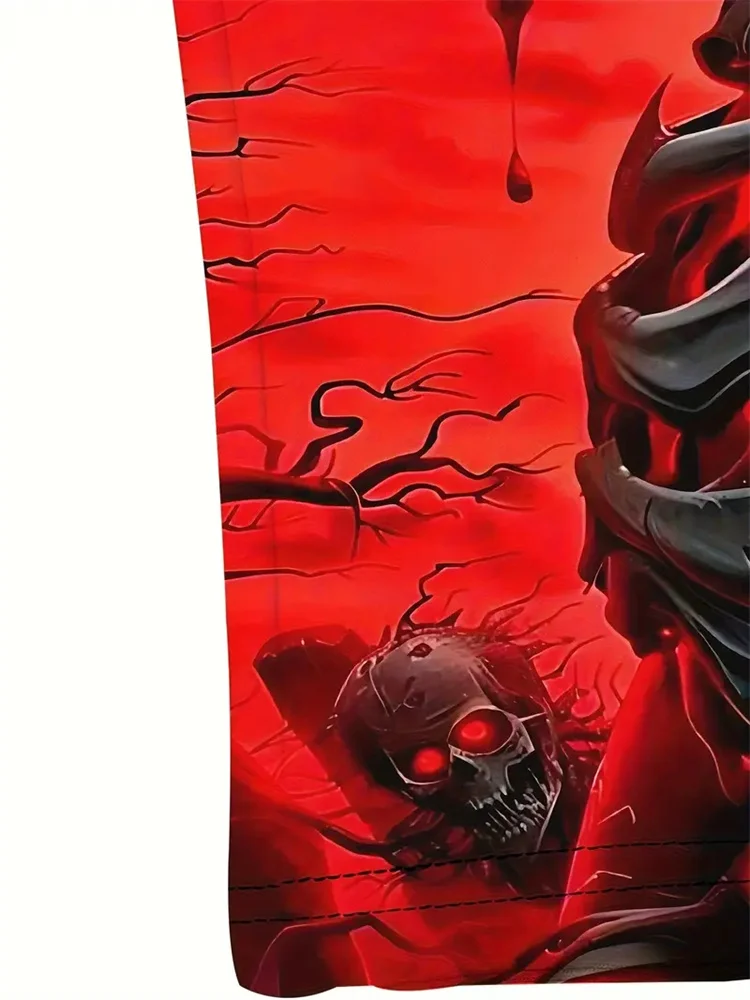 Men's 3D Horror Skull Print T Shirt Casual Comfortable Round Neck Short Sleeve Tee Pullover T-shirt Top Street Fashion Clothing view 4