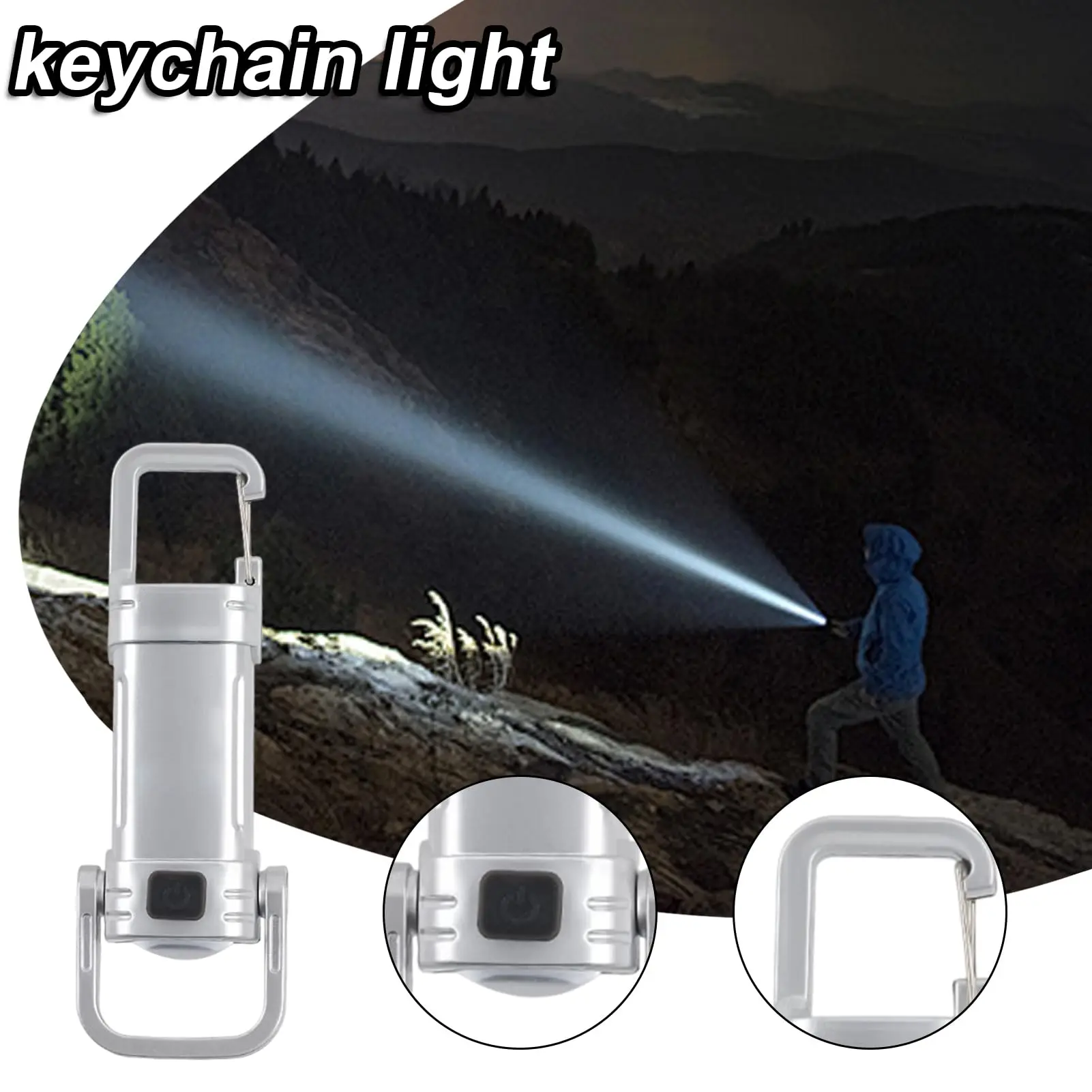 

Flashlight Keychain, Portable Dimmable Abs Lamp, Rechargeable Led Light, Compact Emer gency Torch, Multi-Mode Beam Tool, Night