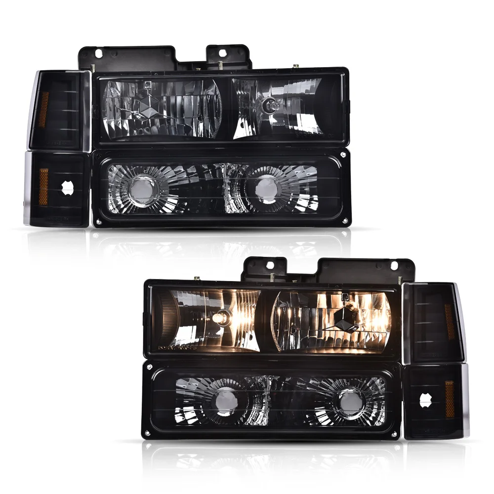 

Headlights Assembly Compatible with Gmc C1500 K1500 Yukon/Gmc C1500 C2500 K1500 K2500 Suburban 94-99 Bumper Headlamp