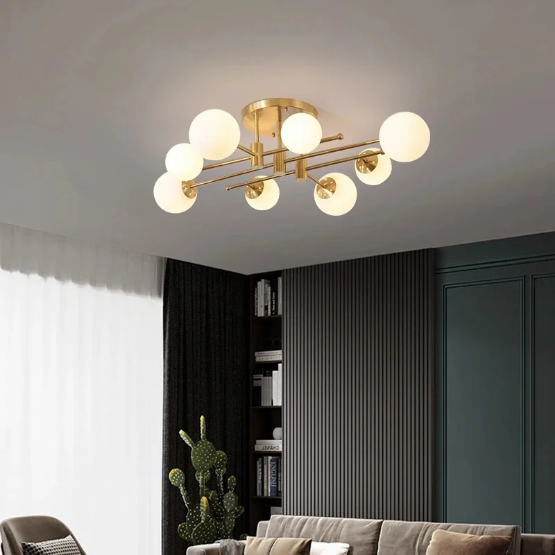 Creatieve plafondhanglamp Noordse kroonluchter Led-lamp Woonkamer Glas Lichtpunt Home Decor Slaapkamerverlichting - afbeelding 2