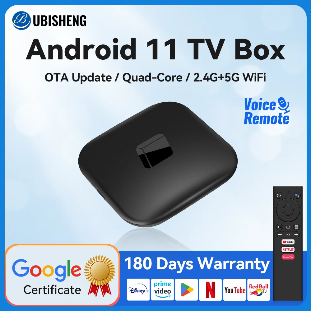 Hako mini 4k hdr android tv box netflix google zertifiziertes streaming media play 2gb ram 8gb rom bluetooth sprach fernbedienung topbox