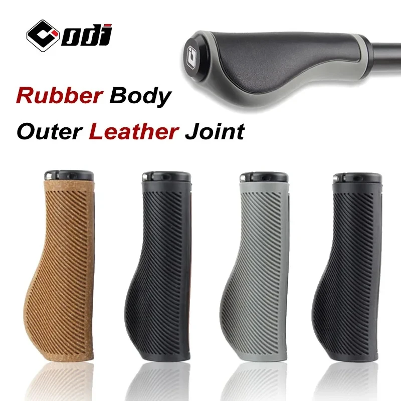 ODI Rubber Bike Cuffs Shock Absorbing Mtb Leather Handlebar Grips Mountain Folding Bicycle Bar Sleeve Cycling Accessories