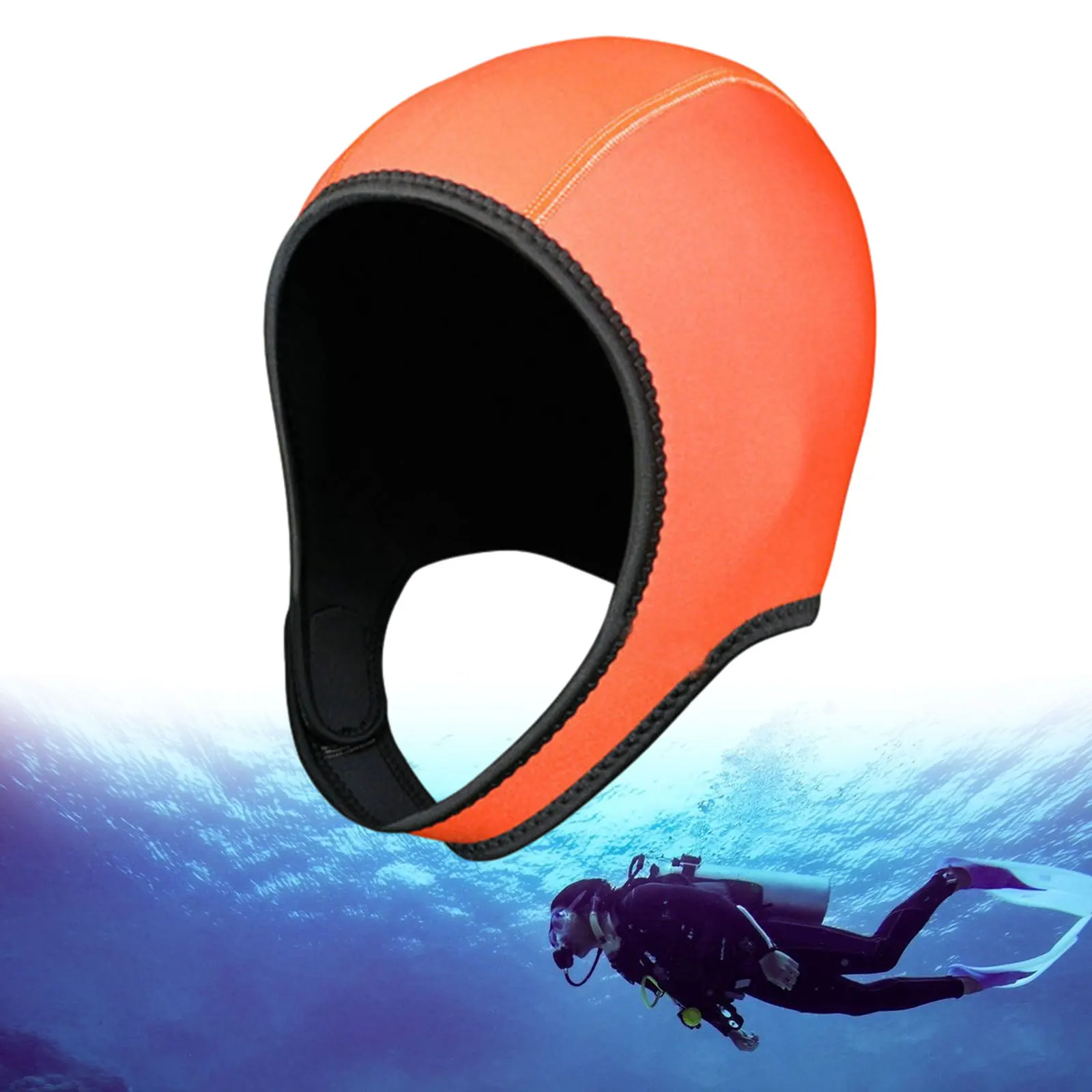 Scuba Dive Hood Badekappe, 3 mm Neopren, Thermo-Neoprenanzug-Kapuze, bequem, hält das Haar sauber, elastische Surfhut für Wassersport